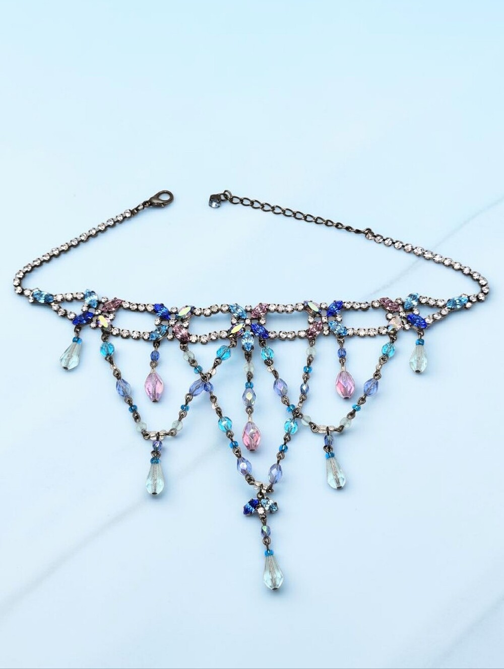 Nicky Butler Crystal Choker Bib Necklace - Picture 5 of 6